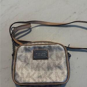 Michael Kors Silver Crossbody Bag Leather